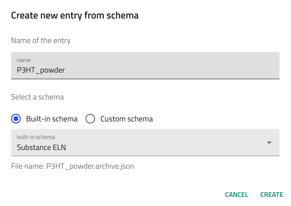 P3HT powder ELN substance entry